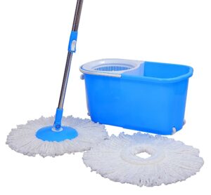 Esquire Classic Spin Mop Blue Bucket Set with Pull Handle