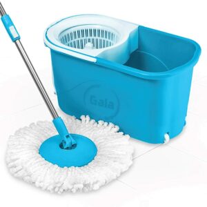 Gala e-Quick Spin Mop, Easy Wheels & Big Bucket with 2 Microfiber Refills