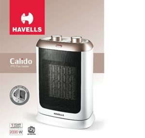 Havells Calido PTC Fan Heater 2000 Watts White and Gold